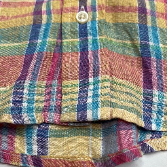 Polo Ralph Lauren Key West Multi color Linen button down short sleeve shirt 2T - Picture 6 of 14